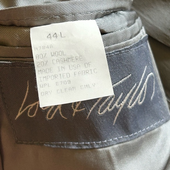 MENS 44L CHARCOAL GRAY LORD & TAYLOR NAUTICA SUIT JACKET SPORT COAT BLAZER - Picture 3 of 9
